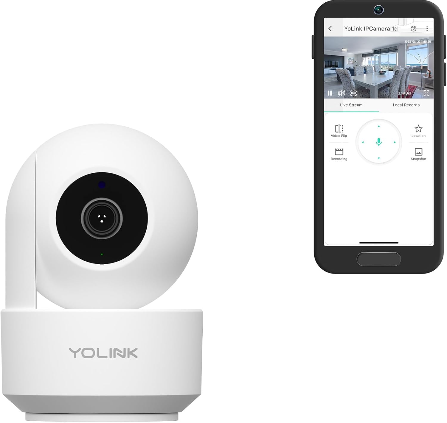 YoLink Uno 1080p Wireless Security Camera - Night Vision, Two-Way Audio, Motion & Human Detection